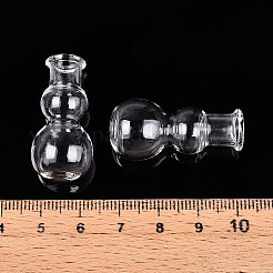 ガラスボトル  ビーズの容器  ヒョウタン  透明  3.25~3.35x1.55~1.6cm  穴：6mm&nbsp;AJEW-N002-02