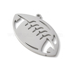 304ステンレスペンダント  ラグビーのチャーム  ステンレス鋼色  20.5x33x1mm  穴：1.5mm&nbsp;STAS-E501-10P