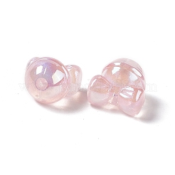 UVメッキレインボー虹色アクリルビーズ  ちょう結びのベル形  ミックスカラー  17x17.5x14mm  穴：3.5mm&nbsp;X-PACR-M003-07