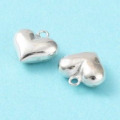 925スターリングシルバーチャーム  ハート  銀  11x11.5x4.5mm  穴：1.4mm&nbsp;STER-H106-01B-S