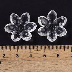 透明なアクリルビーズキャップ  蓮の花のビーズ  透明  23.5x21x6.5mm  穴：2mm  462個/ 500g&nbsp;OACR-H118-03A