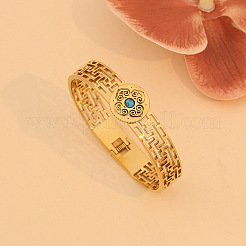 Hollow 304 Stainless Steel Hinged Bangles for Women&nbsp;FS-WG1F530-05