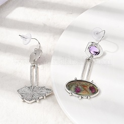Alloy & Resin Dangle Earrings&nbsp;EJEW-Z163-01P