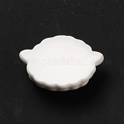 オペーク樹脂カボション  羊  ホワイト  16x24x7.5mm&nbsp;RESI-C013-02