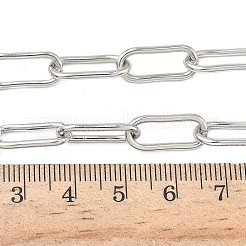 304ステンレススチールペーパークリップチェーンネックレス  ステンレス鋼色  20.24インチ（51.4cm）&nbsp;NJEW-Z102-02P