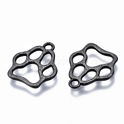チベット風亜鉛合金チャーム  犬の足跡  鉛フリー＆カドミウムフリー  ガンメタ色  19.6x17x1.5mm  穴：2mm  約4165個/5000g&nbsp;LS-TIBEP-R334-229B-RS