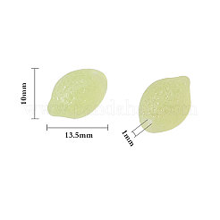 チェコガラスビーズ  レモン  淡緑色  13.5x9.5mm  穴：1mm&nbsp;GLAA-CJ0001-07