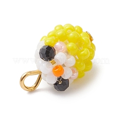 Glass Seed Beaded Bird Charms&nbsp;PALLOY-MZ00971