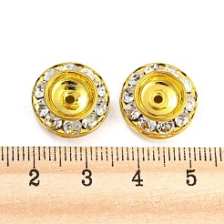 真鍮製のラインストーンビーズ  カドミウムフリー＆鉛フリー  フラットラウンド  ミックスカラー  15x6~6.5mm  穴：1.2~1.4mm&nbsp;RB-F035-02