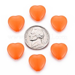 透明なアクリルビーズ  染め  ハート  ダークオレンジ  13.5x14x6mm  穴：1.5mm  約775個/500g&nbsp;TACR-S154-54E-05