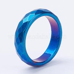 電気メッキ非磁性合成ヘマタイトリング  多面カット  ミックスカラー  usサイズ10（19.8mm）&nbsp;RJEW-F068-20mm
