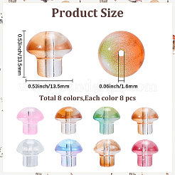 64Pcs 8 Colors Transparent Glass Beads&nbsp;GLAA-PA0001-24