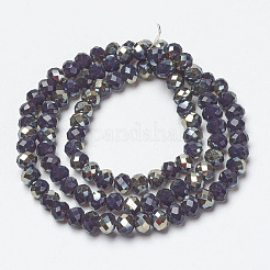 Electroplate Opaque Solid Color Glass Beads Strands&nbsp;EGLA-A034-P4mm-K17