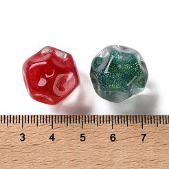 透明樹脂ビーズ  金箔  ツートン  ラウンド  18x19.5~20x17.5~18mm  穴：2.5mm&nbsp;RESI-B031-03A