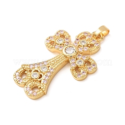 Brass Micro Pave Cubic Zirconia Pendants&nbsp;CU-CBA2F11-17G-02
