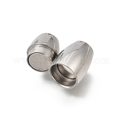 304ステンレススチール製マグネット留め具  バレル  ステンレス鋼色  19x10mm  穴：6.5mm&nbsp;STAS-H263-06P