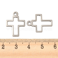変色しない201ステンレススチールペンダント  クロスチャーム  ステンレス鋼色  20.5x15x0.8mm  穴：1.8mm&nbsp;STAS-Z049-01P