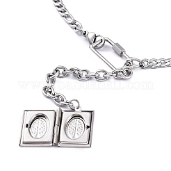 Non-Tarnish 304 Stainless Steel Diffuser Locket Pendant Necklaces&nbsp;NJEW-M181-32P
