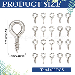 304 Stainless Steel Screw Eye Pin Peg Bails&nbsp;STAS-ME0001-82A-P