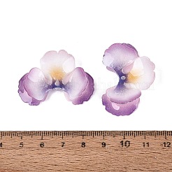 熱収縮アクリルビーズキャップ  3  - 花びらの花  オールドローズ  26~30x38~39x8~10.5mm  穴：0.9~1.5mm&nbsp;OACR-N164-17