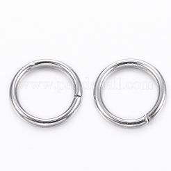 変色しにくい304ステンレススチール製オープン丸カン  ラウンド  ステンレス鋼色  20ゲージ  6x0.8mm  内径：4.5mm&nbsp;STAS-H555-10P