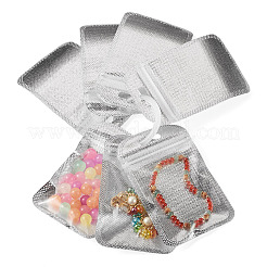 長方形のプラスチック製再封可能包装袋 50枚  セルフシールバッグ  ポリエチレン製ルーズリーフブックバインダーヒンジリング5個付き  銀  11x7x0.03cm&nbsp;OPP-TA0001-30A