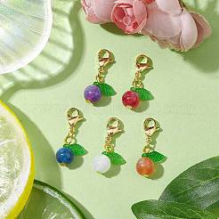 Round Resin Imitation Cat Eye Pendant Decortion&nbsp;HJEW-JM01986-01