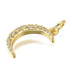 Brass Micro Pave Clear Cubic Zirconia Pendants&nbsp;KK-V011-62G