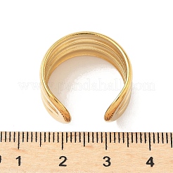 304ステンレススチールのチャンキーカフリング  ワイドバンドオープンリング  ゴールドカラー  11.5mm  内径：18.4mm&nbsp;RJEW-S626-02G