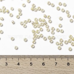MIYUKIラウンドロカイユビーズ  日本製シードビーズ  8/0  （rr486)アイボリーパールセイロンab  8/0  3mm  穴：1mm  約422~455PCS /ボトル  10 G /ボトル&nbsp;SEED-JP0009-RR0486