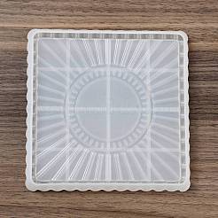 Diyカップマットシリコンモールド  レジン型  UVレジン用  エポキシ樹脂工芸品作り  正方形の模様  152x152x15mm&nbsp;LS-DIY-A035-05C