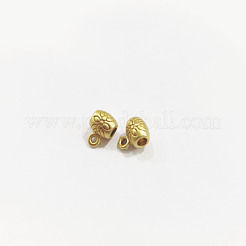 合金チューブベイル  ループベイル  18KGP本金メッキ  8x6x5mm  穴：1mm  内径：2mm&nbsp;PALLOY-F204-10G