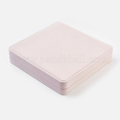 ベルベットのネックレスボックスで覆われて正方形のプラスチック  ラベンダーブラッシュ  19x19x3.8cm&nbsp;NDIS-K001-06