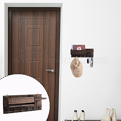 Wood & Alloy & Iron & Plasticc Wall-mounted Keychian Holder&nbsp;AJEW-WH0596-620
