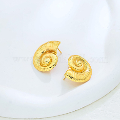 真鍮製のコンクスタッドピアス  ゴールドカラー  28x23mm&nbsp;PK9065