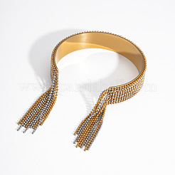 European and American Style Fringed 304 Stainless Steel Cuff Bangles for Women&nbsp;OT8697-3