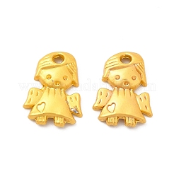 ラックメッキ合金エンジェルチャーム  鉛フリー＆カドミウムフリー＆ニッケルフリー  マットゴールドカラー  13.5x10x2mm  穴：1.4mm&nbsp;PALLOY-F287-22MG