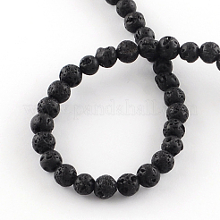 Natural Dyed Lava Rock Gemstone Round Bead Strands&nbsp;G-R293-03