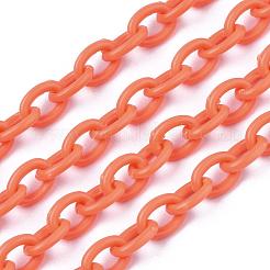 ABSプラスチックアズキチェーン  オーバル  ダークオレンジ  14.96インチ〜15.35インチ（38~39cm）  5.5~6mm&nbsp;KY-E007-03G