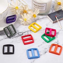 プラスチックバックル  長方形  ミックスカラー  33x31.5x7mm  穴：9x25.5mm  6個/カラー  66個/箱&nbsp;KY-NB0001-03