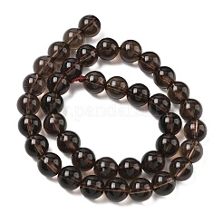 天然石スモーキークォーツビーズ連売り  ラウンド  グレードAB  10mm  穴：1mm  約40個/連  15.04インチ（38.2cm）&nbsp;G-C265-A01-10mm-02