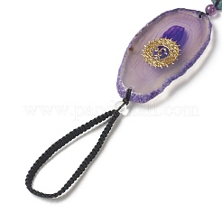 Dyed Nuggets Natural Agate Chakra Hanging Pendant Decorations&nbsp;HJEW-P006-B01