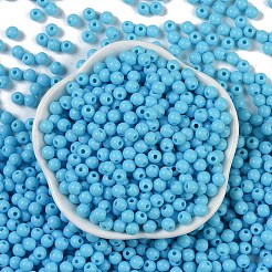 不透明なアクリルビーズ  ラウンド  ディープスカイブルー  5x4mm  穴：1.6mm  約12500個/500g&nbsp;SACR-A007-01C-07