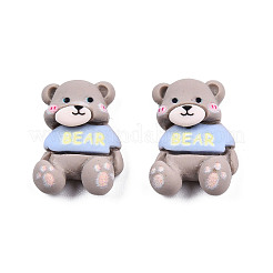 オペーク樹脂カボション  クマ  濃いグレー  18x12.5x6mm&nbsp;CRES-N018-043