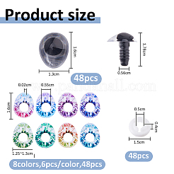 1 Bag Plastic Safety Craft Eye Sets&nbsp;DIY-FH0010-70C