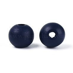 Painted Natural Wood Beads&nbsp;WOOD-S049-05B