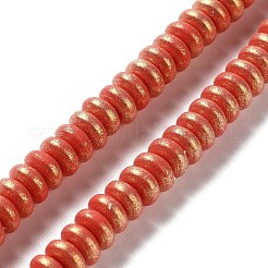 スプレー塗装手作りポリマー粘土ビーズ連売り  ジュエリー工芸用品のDIY用  ディスク  ミックスカラー  7x3mm  穴：2mm  約112~123個/連  14.92~15.94インチ（37.9~40.5cm）&nbsp;CLAY-F004-B