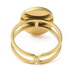 Ion Plating(IP) 304 Stainless Steel Open Cuff Ring for Women&nbsp;RJEW-F166-07G-01
