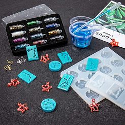 DIYキット  シリコンモールド付き  プラスチック攪拌棒  移送ピペット  レーザー輝くネイルアートグリッターとラテックスフィンガーベッド&nbsp;DIY-OC0001-20