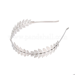 ファッショナブルな鉄のヘアバンドパーツ  プラチナ  32x2mm  内径：119~121mm&nbsp;OHAR-T008-03P